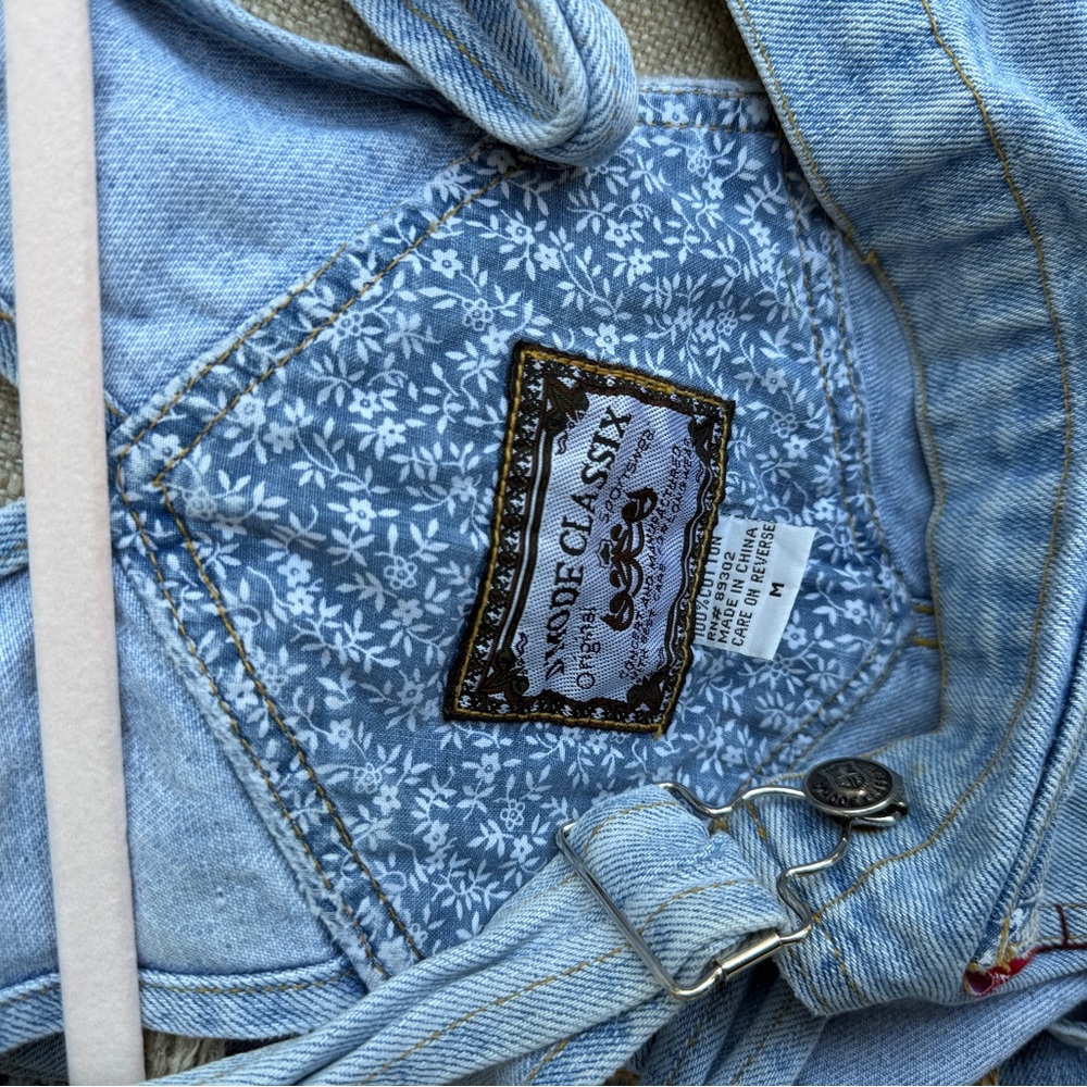 VINTAGE Embroidered Denim Overalls - Picture 7 of 7